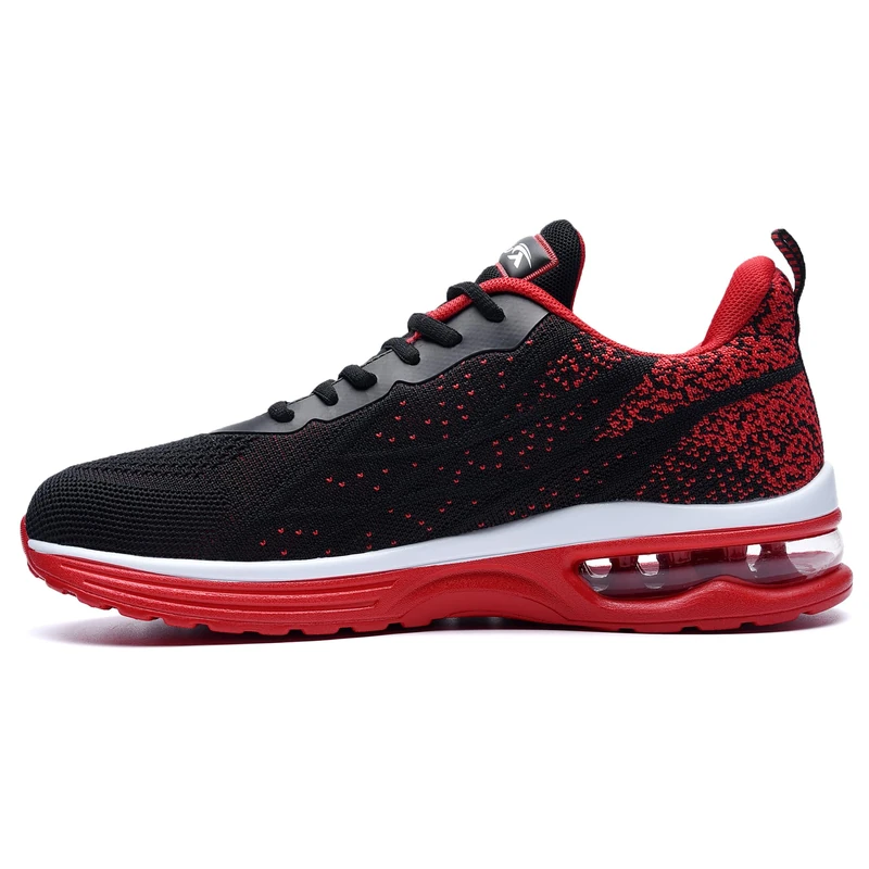 Autper Mens Air Athletic Running Tennis Shoes Lightweight Sport Gym Jogging Walking Sneakers US 6.5-US12.5, Blackred01, 5.5 UK - Image 1