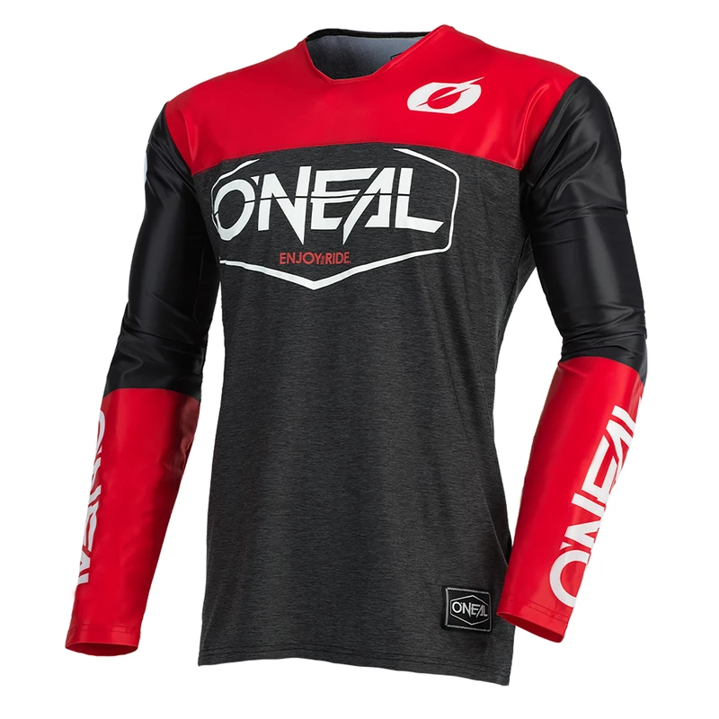 O'NEAL | Motorcycle-Jersey | Enduro Motocross | Fast Drying and Lightweight Performance Material, with Great Freedom of Movement, Slim fit Cut | Jersey Mayhem Hexx | Adult | Black Red | Size M