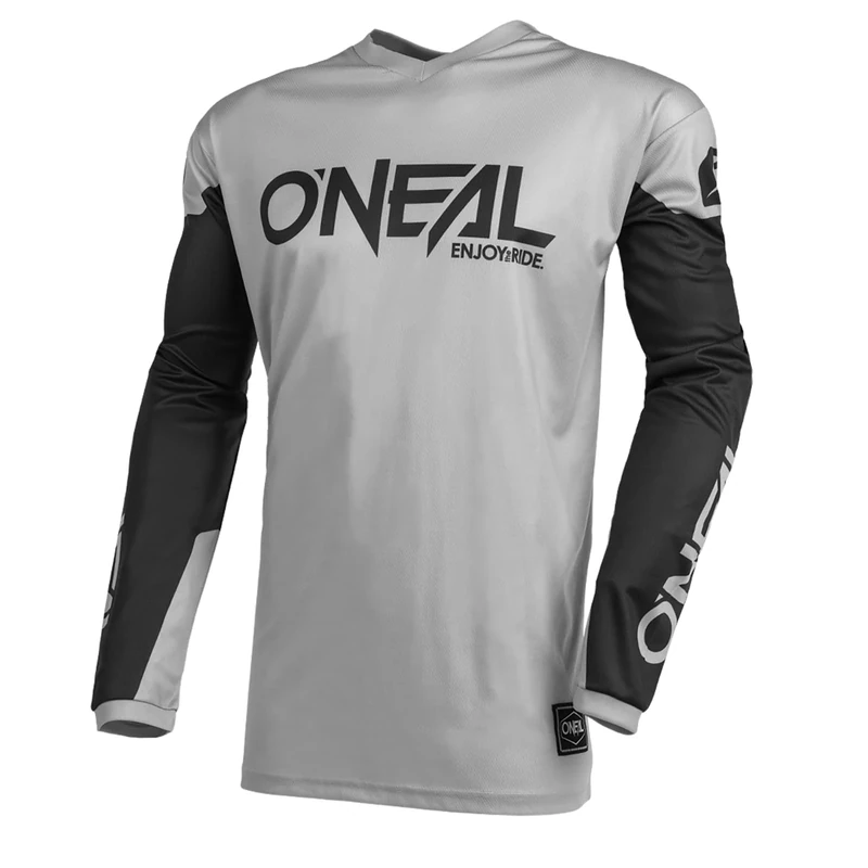 O'NEAL | Motorcycle-Jersey | Enduro Motocross | Breathable Fabric, Padded Elbow Protection, fit for Maximum Freedom of Movement | Jersey Element Threat | Adult | Black Grey | Size XXL