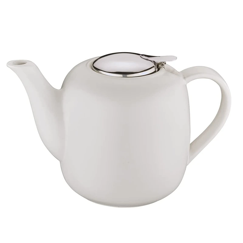 Küchenprofi London Ceramic Teapot with Stainless Steel Infuser, 8 Cup, White