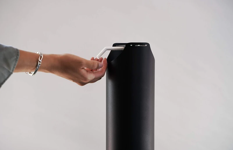 OX Tools OX Black Aluminium Foot Operated Hand Sanitizer Bollard, Floor Standing