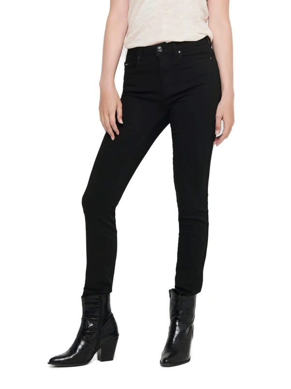 ONLY Womens Onlforever Black Life Hw Sk Soo796c Noos Trouser, Black Denim, L UK