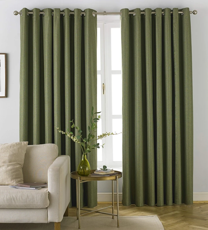 furn. Moon Eyelet Blackout Curtains, Khaki, 229 x 183cm