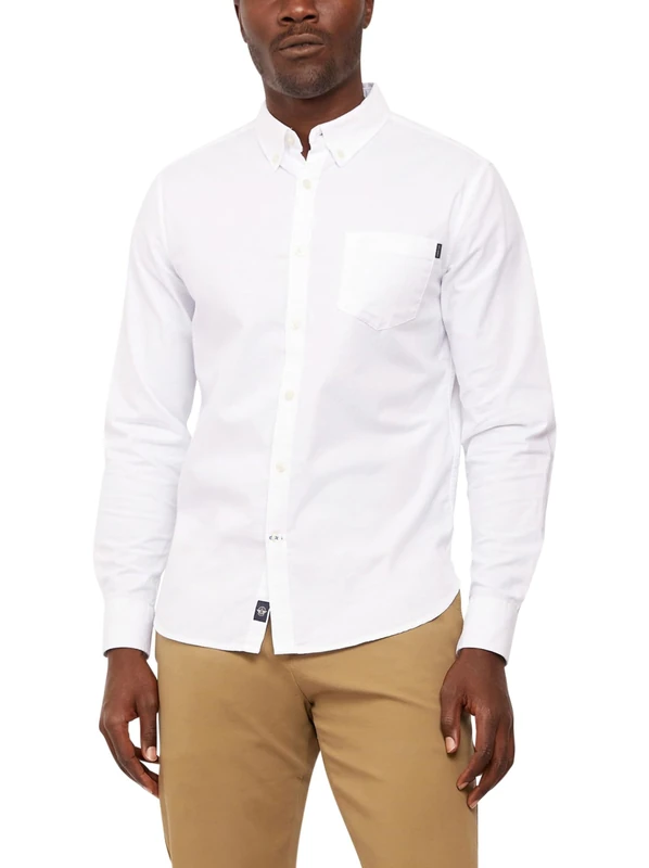 Dockers Mens Stretch Oxford Shirt, Paper White, L UK