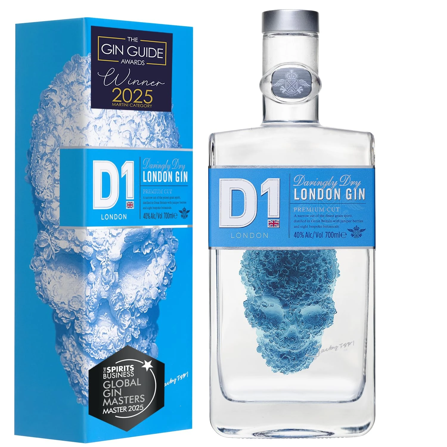D1 London Dry Gin Gift Set 70cl 40% ABV – Multi-Award Winning | 2025 GinGuide Gold Martini Award – Traditional Juniper Lead, Citrus Style & Nettle Undertone Premium Gin Gifts for Men & Women