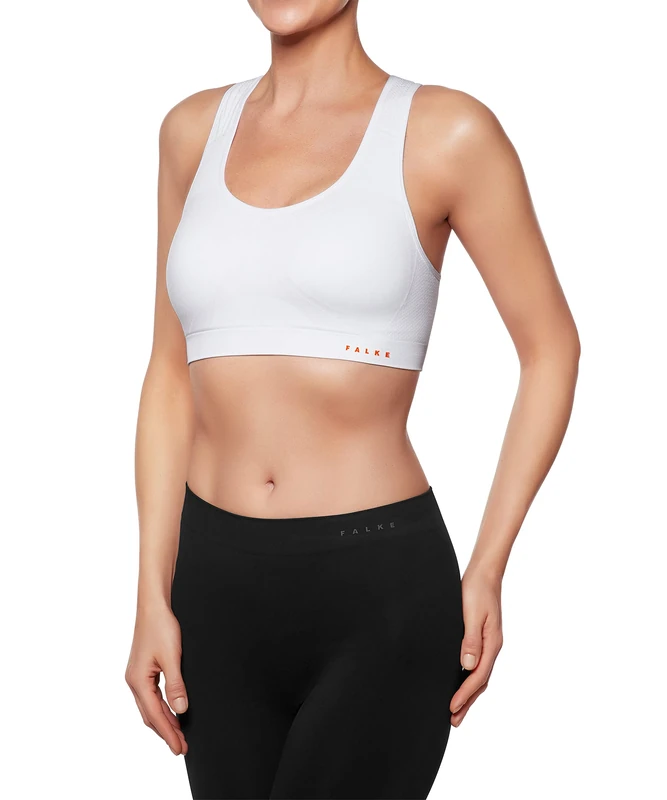 FALKE Women's Madison Low Support With Pads W Sb Functional Yarn For Low-Impact Activities 1 Piece Sports Bra, White 2860, XS