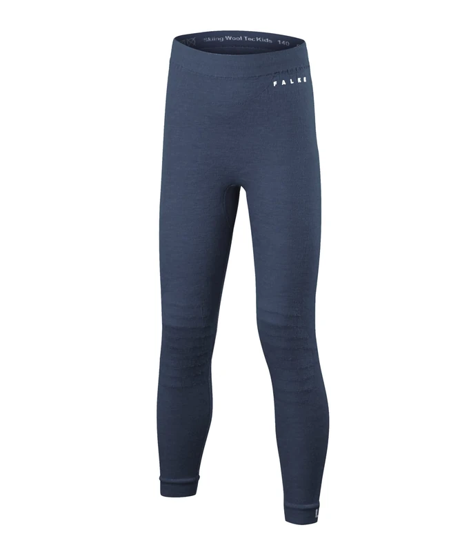 FALKE Unisex Kids Wool-Tech Long K Ti Functional Yarn Quick Dry 1 Piece Base Layer Bottom, Blue Capitain 6751, 12-2.5