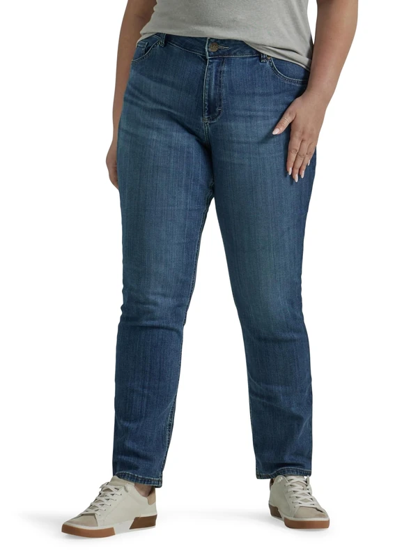 Lee Women's Regular Fit Straight Leg Jean, Seattle, 22 Plus Long