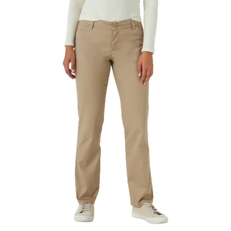 Lee Women's Plus Size Wrinkle Free Relaxed Fit Straight Leg Pant, Flax, 24W Medium