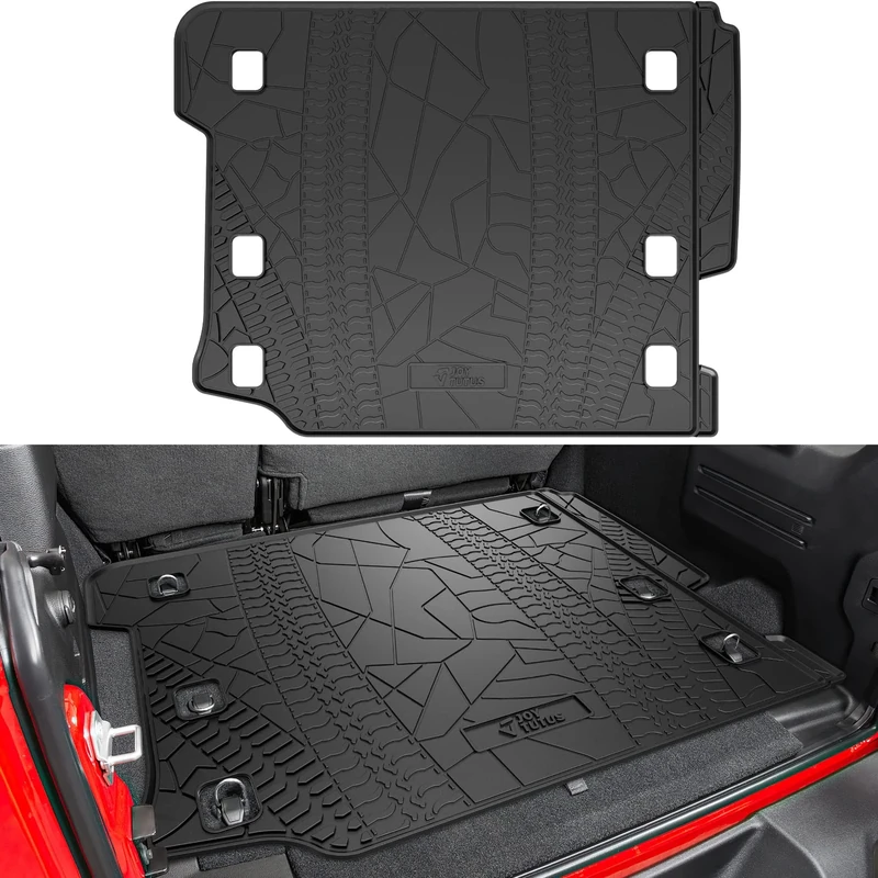 JOYTUTUS Cargo Mat fits Wrangler JL 4X4 with OEM Subwoofer, All-Weather Guard Trunk Mat Cargo Liners Heavy Duty Waterproof Odorless Durable for Wrangler JL 2018-2023 4 Door - NOT FIT 4XE