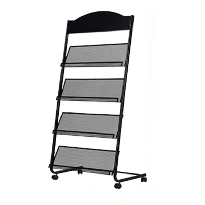 GENMO Iron Simple Floor-Standing Magazine Display Rack - Black