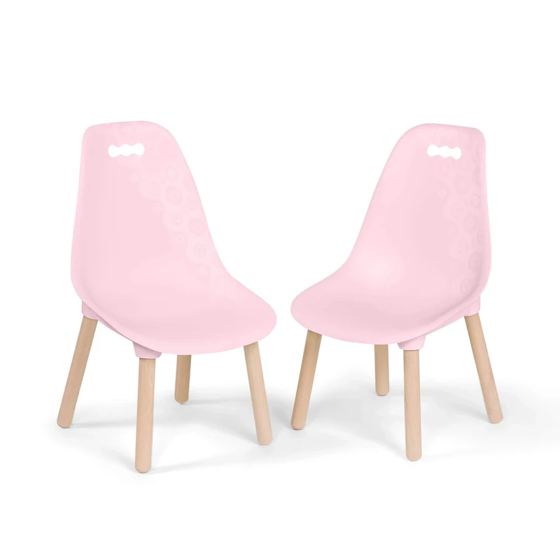 B. spaces B. toys – Pink Chair Set – Furniture – Trendy Kid – Sized Furniture Set of Two Chairs for Toddlers and Kids – Kid Century Modern – 3+ Years