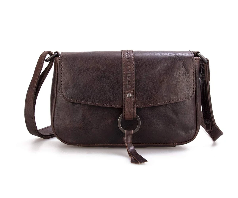 Spikes & Sparrow Leren Crossbodytas with Klep - Coyote - Donkerbruin - Image 1