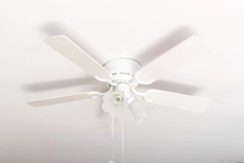 Kisa Deluxe Ceiling Fan 105 cm White Blade White / Maple Including Lighting and Pull Switch