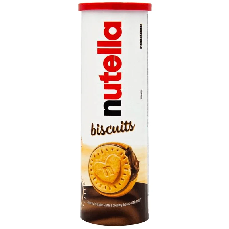Nutella Chocolate Biscuits, Snacks, Party Food, Crunchy Biscuits with Creamy Nutella Spread Tube of 12 Biscuits, 166g