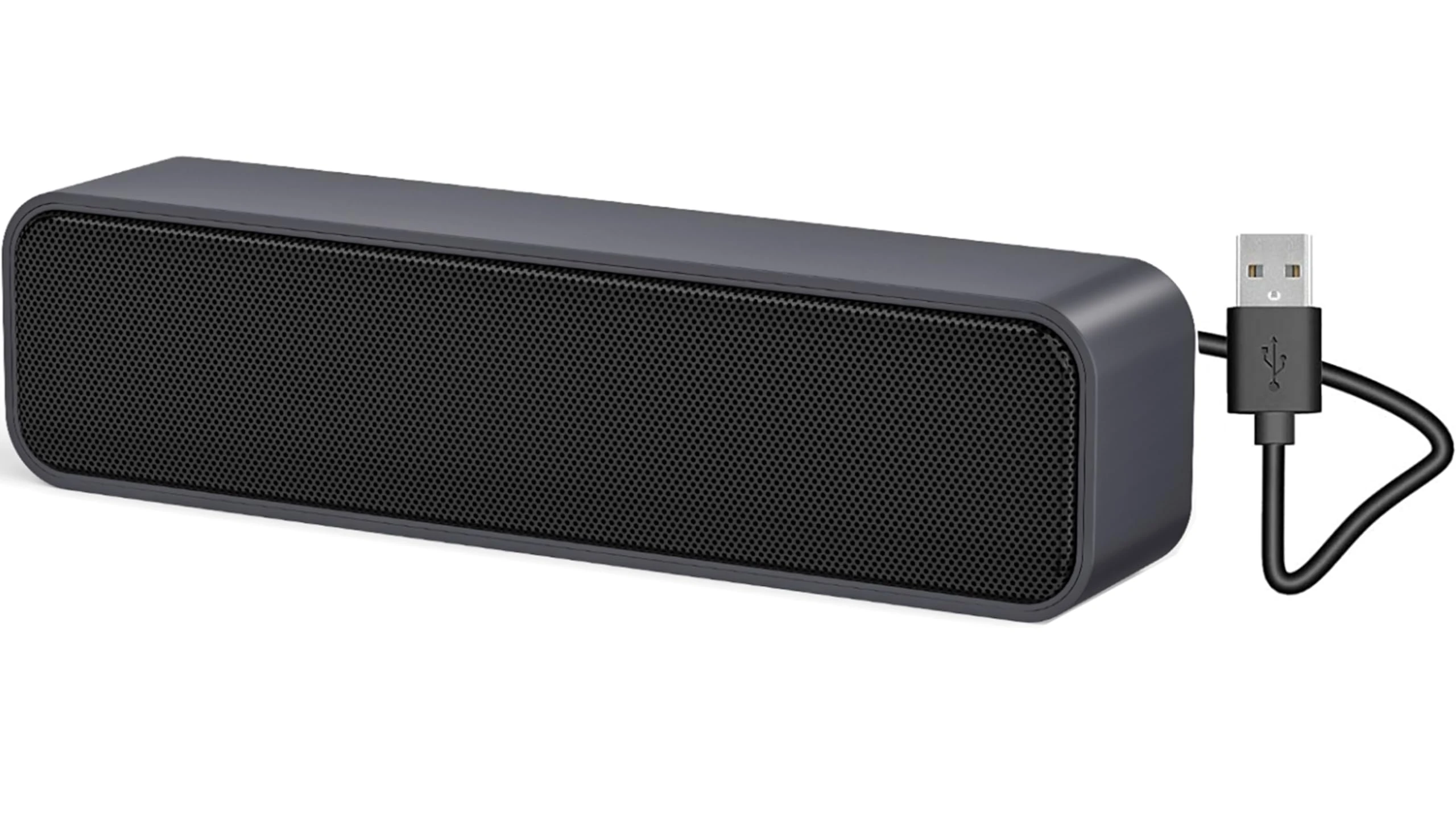 ADELGO Mini Portable Soundbar, USB Powered Computer Speaker Laptop Speaker for Desktop, PC, Checkout Counter - Plug and Play (Gray)