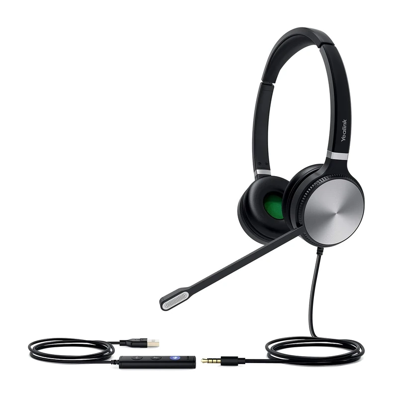 Yealink UH36 Dual Casque Avec fil Arceau Bureau/Centre d'appels USB Type-A Noir, Argent