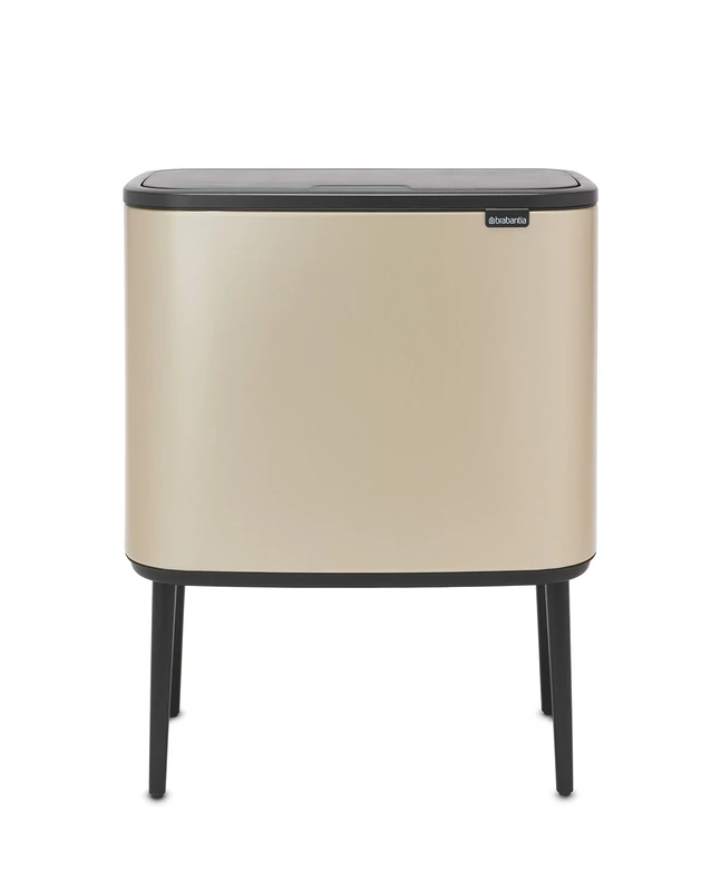 Brabantia Bo Touch Bin - 3 x 11 Litre Inner Buckets (Metallic Gold) Waste/Recycling Kitchen Bin
