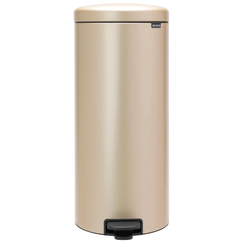 Brabantia NewIcon Pedal Bin 30 L (Metallic Gold) Soft-Closure Kitchen Rubbish Bin with Removable Inner Bucket + Free Bin Bags