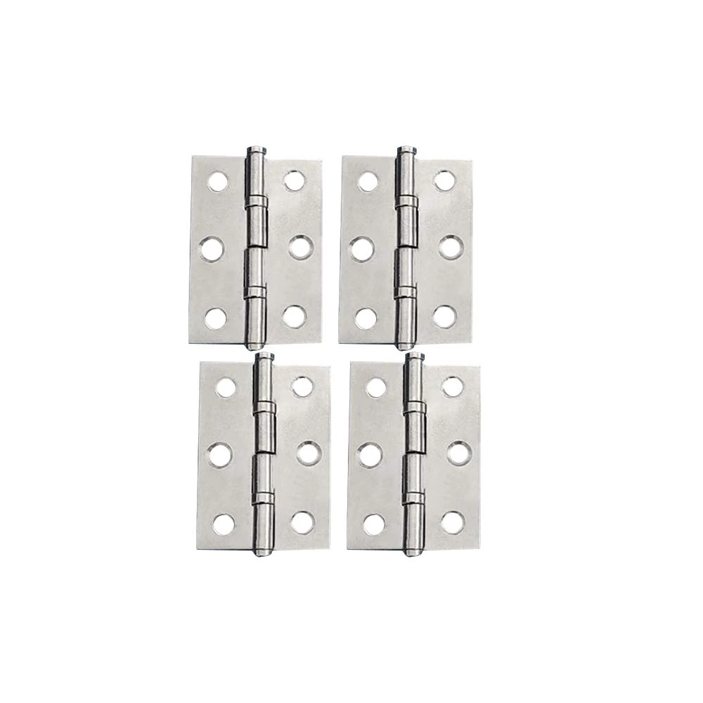 YOFASEN Home Folding Butt Hinges - Stainless Steel Outdoor Cabinet Furniture Hinges with Screws, Silver, 2 Inch(50x39x1.2mm) - 4pcs
