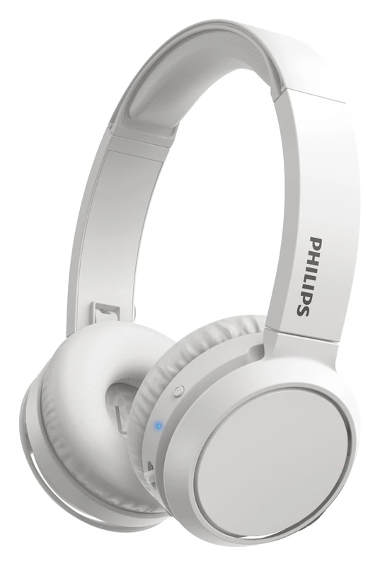 Philips On-Ear Headphones H4205WT/00 with Bass Boost Button (Bluetooth, 29 Hours' Playback Time, Quick Charging Feature, Noise Isolating, Flat Folding), Matte White