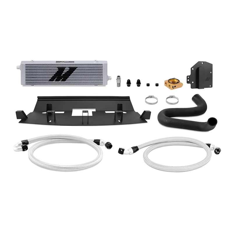 Mishimoto MMOC-MUS8-18TRHD Right-Hand Drive Oil Cooler Kit Compatible With Ford Mustang, 2018+, Silver