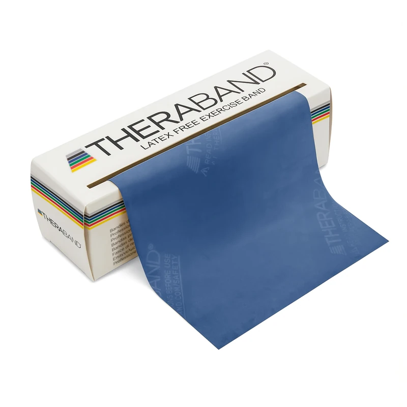 THERABAND Resistance Band Latex Roll – Stretch Bands for Exercise & Professional Physio, Exercise Band for Rehab, Pilates, Training & Mobility Recovery – 5 Ft Roll (15 Pck), ExtraHeavy, Level 4 – Blue