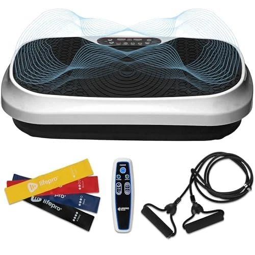 LifePro Vibration Plate Exercise Machine, Waver Mini Oscillation Vibration Plate for Lymphatic Drainage & Weight Loss, with 200W Quiet Motor, 99 Speed Setting & 117 KG Weight Capacity (White)