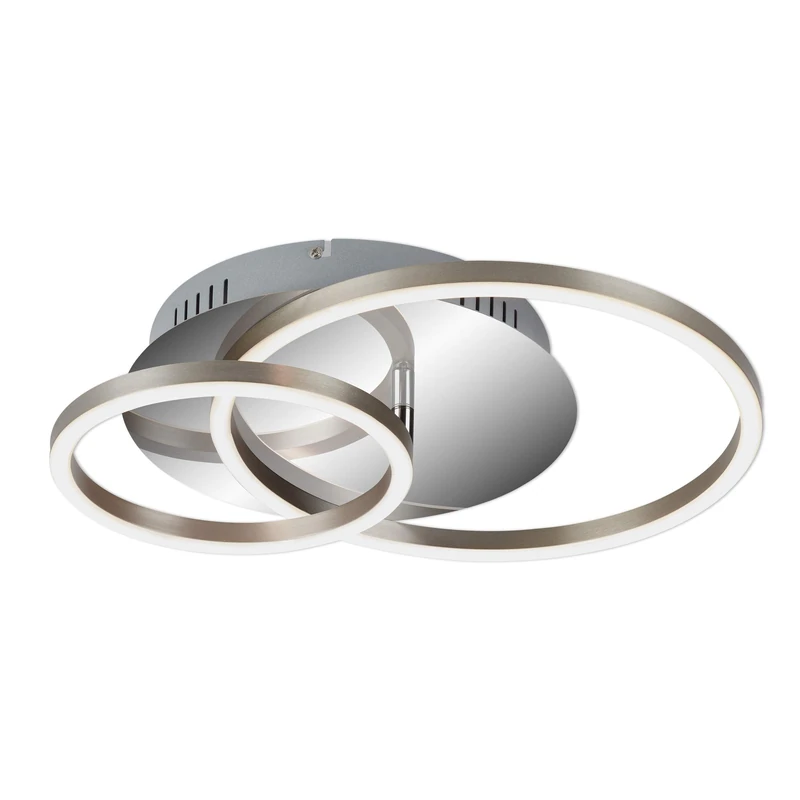 Briloner Leuchten - LED ceiling light, overhead light, dimmable, inc. memory function, 1 LED module pivotable, 30 watts, 2,400 lumens, 3,000 Kelvin, chrome aluminium, 390 x 300 x 80mm (LxWxH) 3222-018