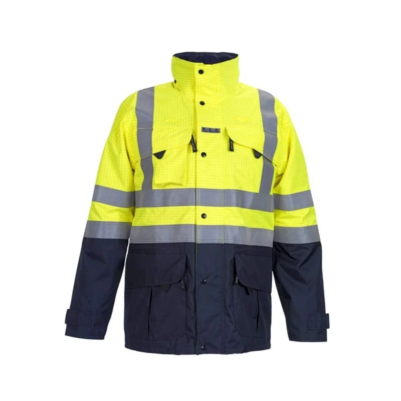 Hydrowear 043445YNP-4XL MIRAMAS Fr Branch Parka, Hi-Vis Yellow/Navy, Size 4XL