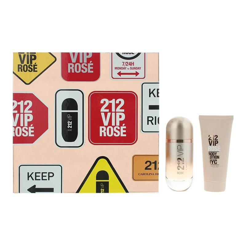 Carolina Herrera 212 Vip Rosé 2 Piece Gift Set: Eau De Parfum 80Ml - Body Lotion 100Ml