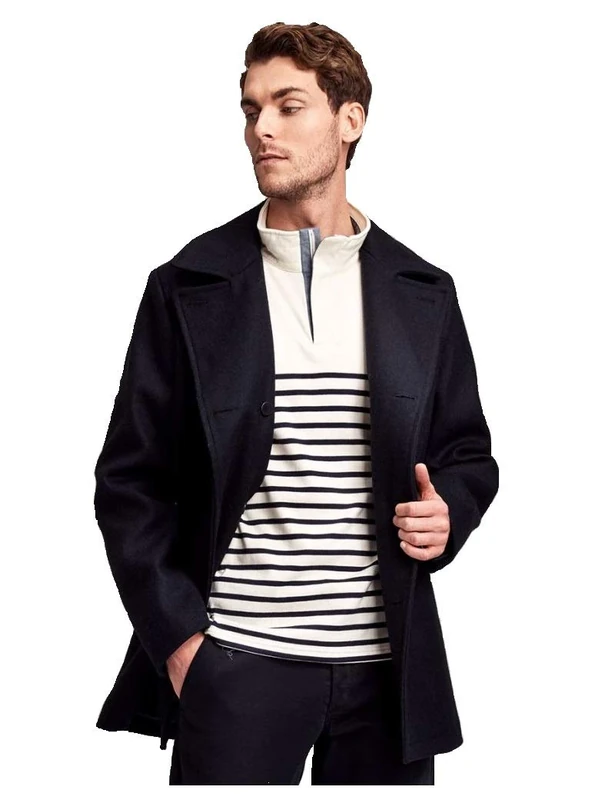 Armor Lux Men's Caban Homme Kermor Pea Coat, Navire, 54