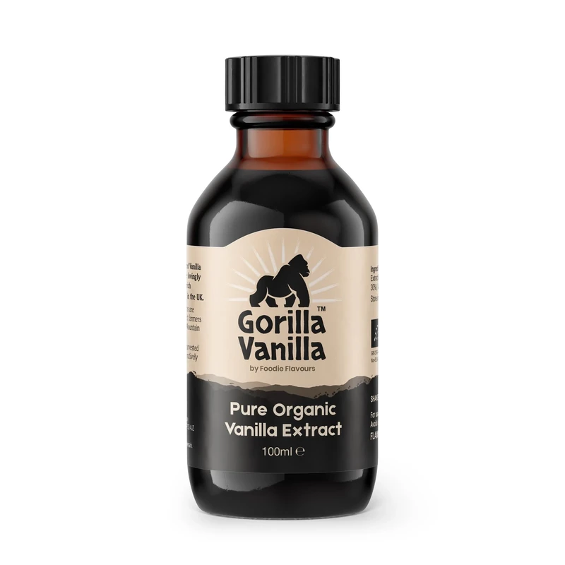 Gorilla Vanilla - Pure Organic Vanilla Extract for Baking - 100ml - By Foodie Flavours