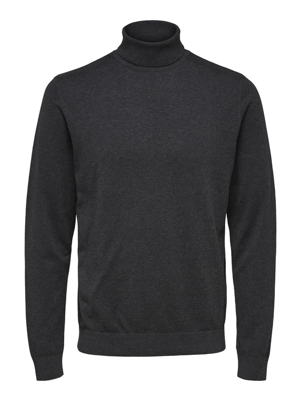 SELECTED HOMME Men's Slhberg Roll Neck B Noos Sweatshirt - Grey - L/XL