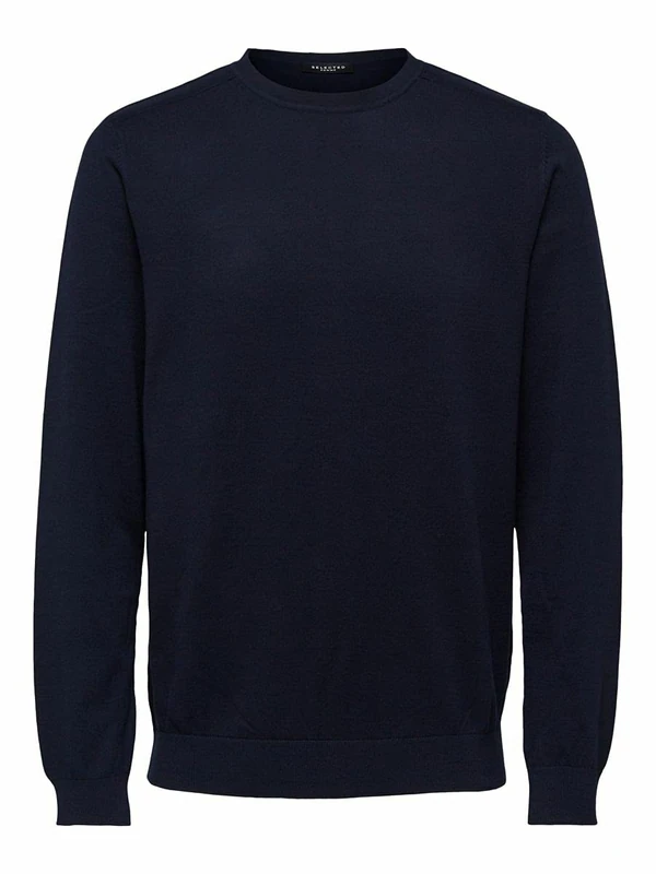 SELECTED HOMME Men's Slhberg Crew Neck B Noos Sweatshirt, Navy Blazer/Detail: Melange, XL