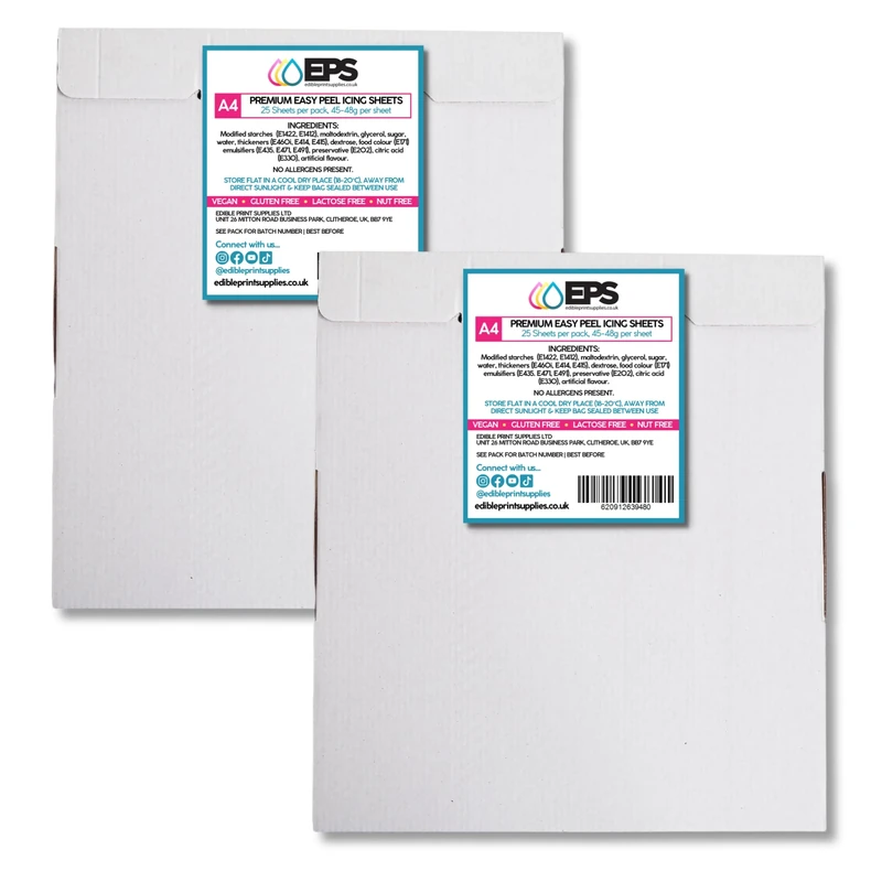 EPS Edible Icing Sheets/Frosting Sheets/Edible Paper for Printing - 50 Sheets