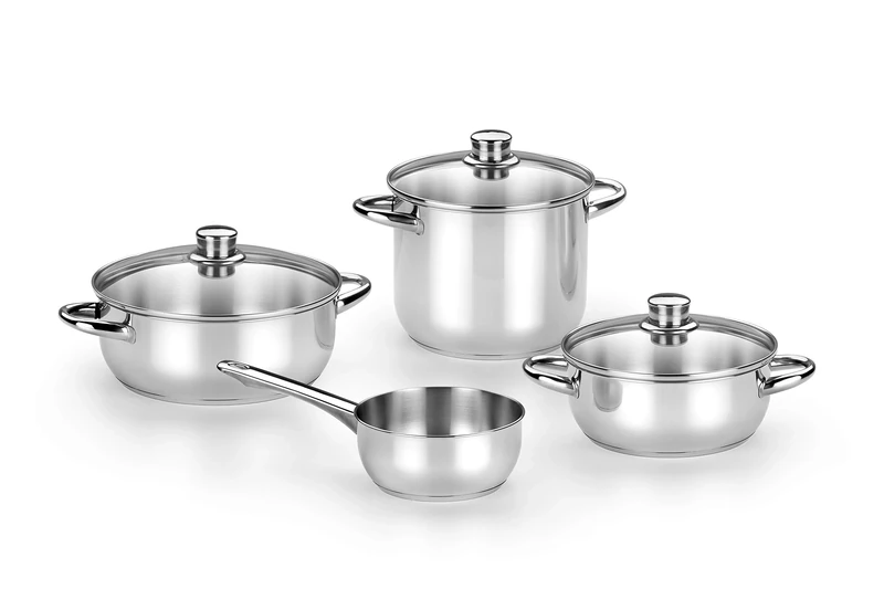 Monix Optima 2 4-Piece Stainless Steel 18/10 Battery Suitable for All Cooking and Induction: 20 cm Saucepan 20 cm and 24 cm Glass and Saucepan 16 cm without Lid - Image 1