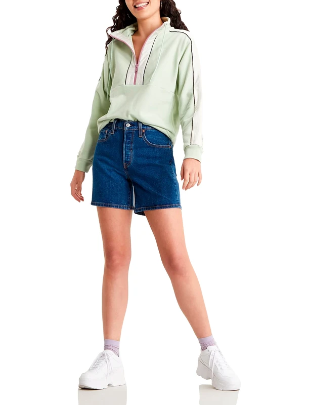 Levi's Women's 501® Mid Thigh Shorts Denim Shorts, Salsa Charleston Shadow, 25W