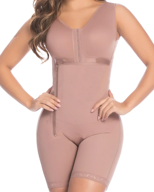DPRADA Fajas 11215 Full Body Shaper Post Surgery Abdomen Compression Garment with Bra - - S