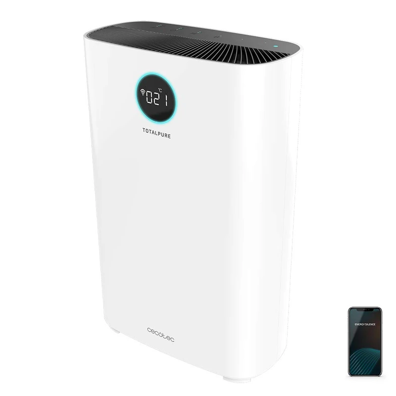 Cecotec Air Purifier TotalPure Connected 7500 Connected Air Purifier with 600 CADR, 200 m3 of covered area, LED display and control via Wi-Fi. (5000 Connected)