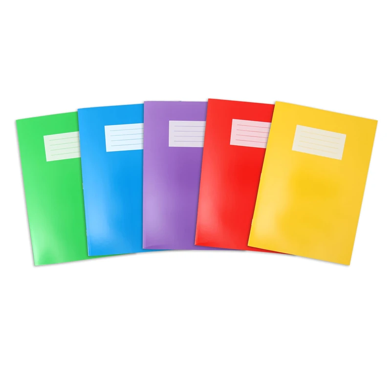 Oxford A4 Exercise Books, 80 Pages, Pack of 5, Assorted Colours, 8 mm Ruled and Margin, Premium