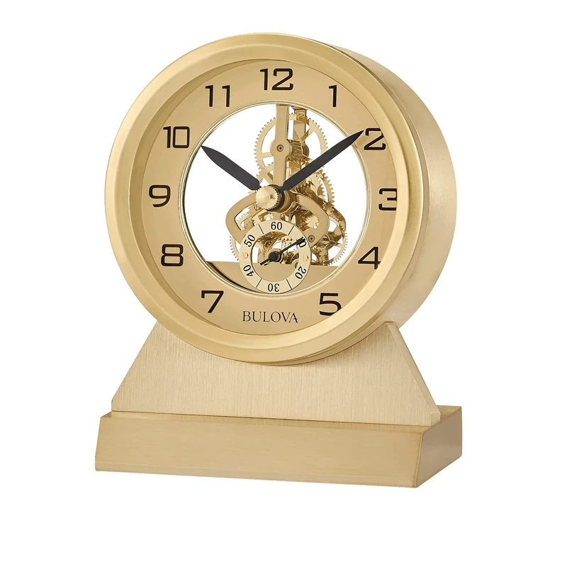 Bulova Golden Eye Tabletop Clock, Brass