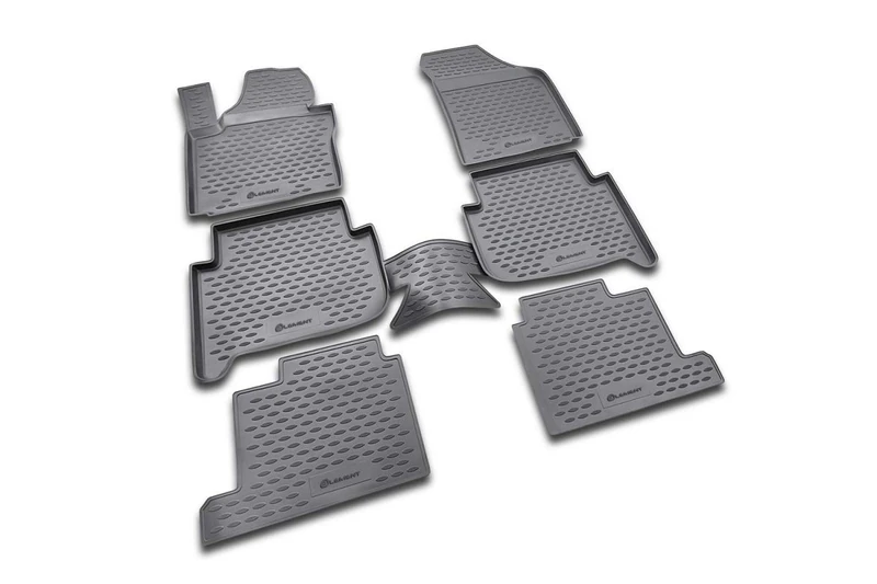Rubber Mats Element Custom Fit Floor Mats for VW Touran (I) 2003-2010 (II) 2010-2015 7-Seat 6 Pieces