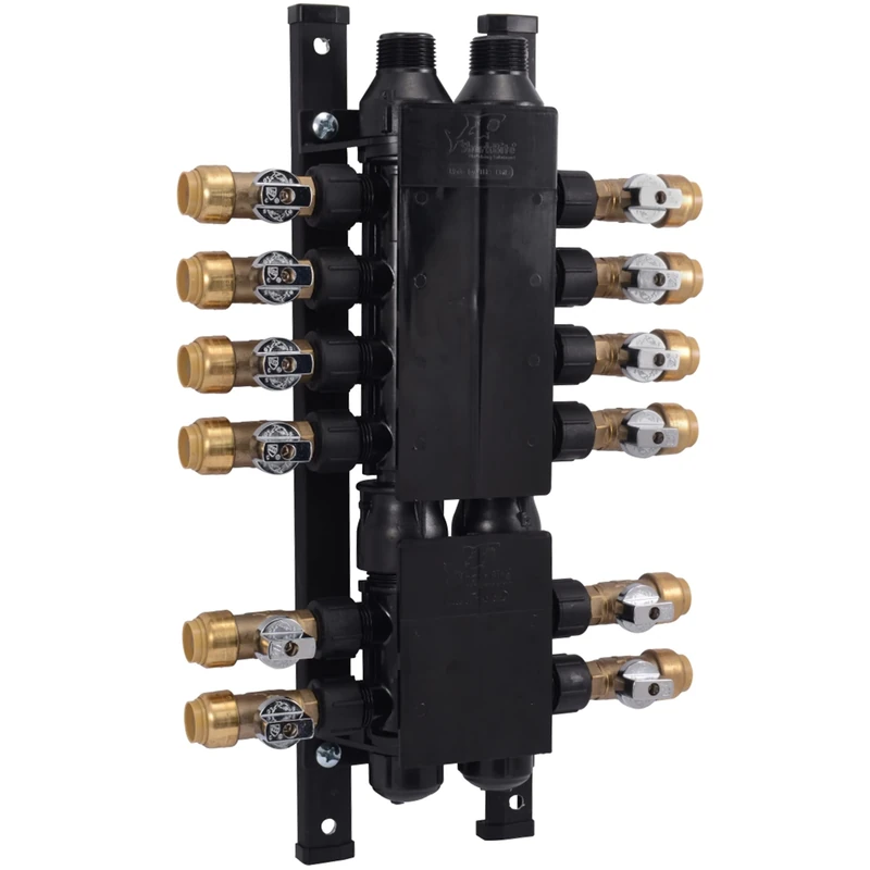 SharkBite PM012SB Push-to-Connect Home Run Manifold, Black