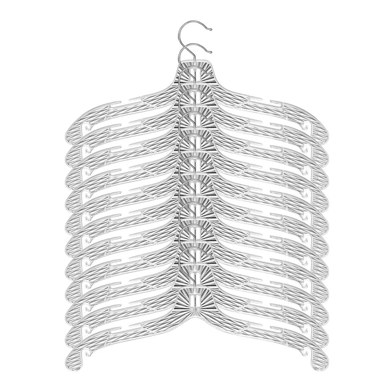 Perfecasa Crystal Clear Plastic Hangers 20 Pack, Clothe Hangers, Shirt Hangers with Open Notches, Dress Hangers, Non Slip Coat Hangers, Heavy Duty Hangers, Diamond Crystal Cut Pattern 5400 Vics