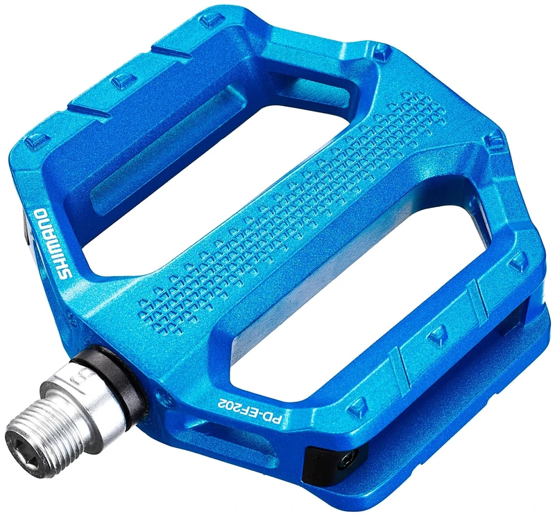 SHIMANO Pedals PD-EF202 MTB flat pedals, blue, One Size, EPDEF202B