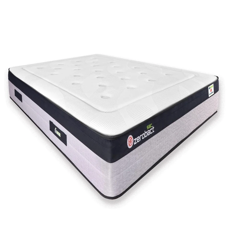 Matnature Zerobact Pocket Spring Memory Foam Mattress Bag, High Firmness and Premium Adaptability, Height 30 cm, Non-Slip and Antibacterial (90 x 190 cm)
