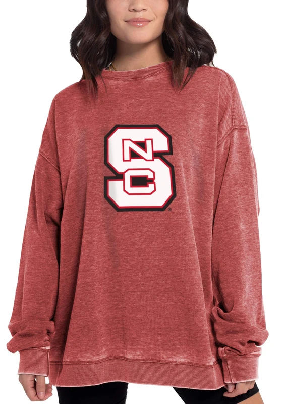 Chicka-D NCAA North Carolina State Wolfpack Womens Campus Pullover, Cardinal, Large
