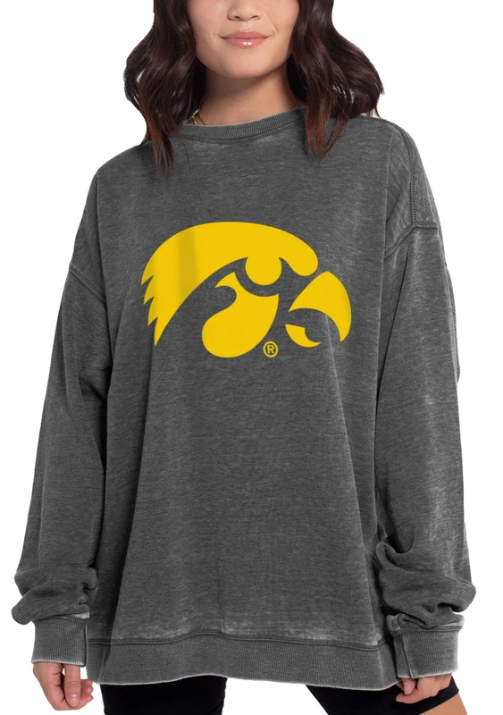 NCAA Iowa Hawkeyes Womens Campus Pullover, Charcoal, X-Large - Image 1