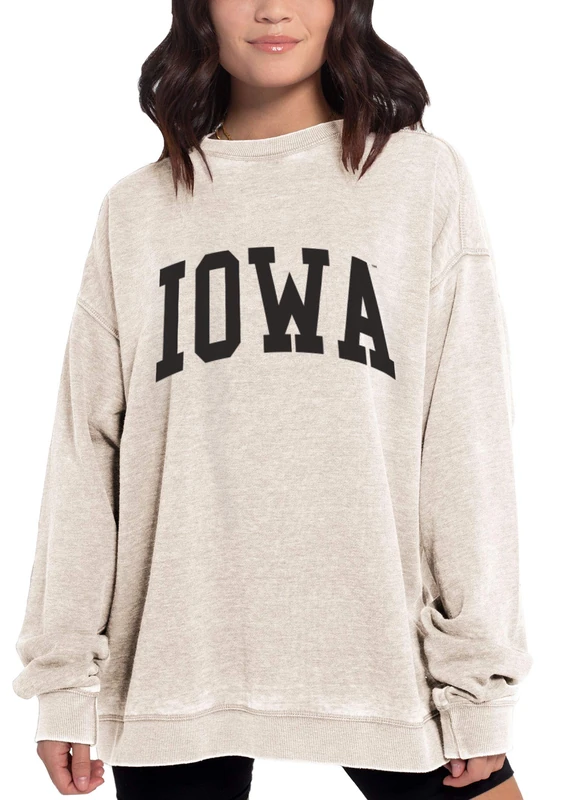 Chicka-D NCAA Purdue Boilermakers Womens Burnout Fleece Pullover, Oatmeal, Medium (449_NC_CA)